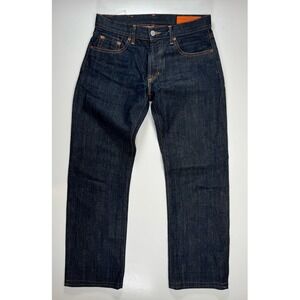 JEAN SHOP Selvedge Denim Jeans Dark Wash Raw‎ Mens 27x28 Classic Fit *Hemmed USA
